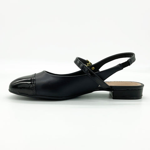 Scarpin Beira Rio 4318-105 Slingback Salto Baixo Preto