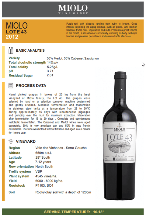 Lote 43 Merlot Cabernet Sauvignon - 750ml