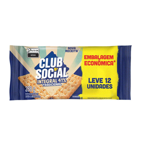 Biscoito Salgado Integral Club Social 288g