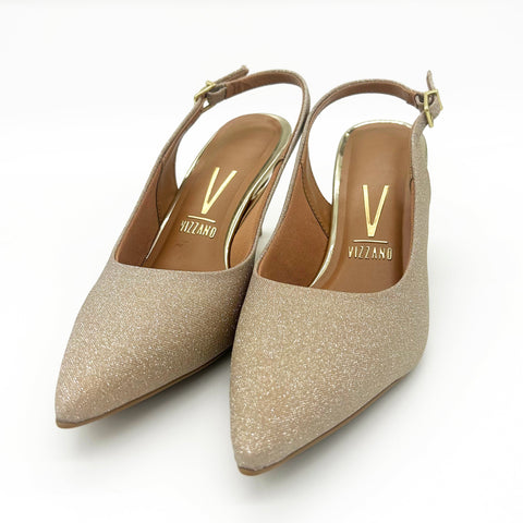 Scarpin Slingback Vizzano 1185-700 Salto Médio Dourado