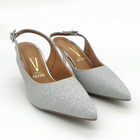 Scarpin Vizzano 1185-700 Slingback Salto Médio Prateado