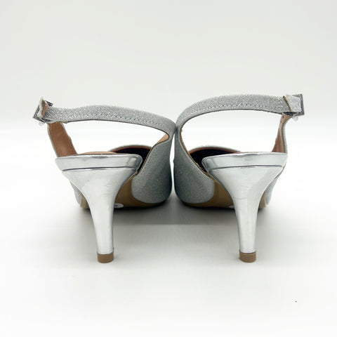 Scarpin Vizzano 1185-700 Slingback Salto Médio Prateado