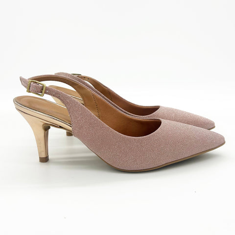 Scarpin Vizzano 1185-700 Slingback Salto Médio Rose Gold
