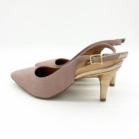 Scarpin Vizzano 1185-700 Slingback Salto Médio Rose Gold