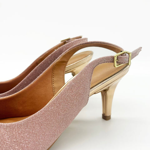 Scarpin Vizzano 1185-700 Slingback Salto Médio Rose Gold