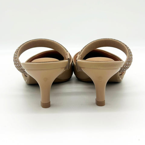 Mule Scarpin Vizzano 1122-886 Salto Baixo Bico Fino Bege