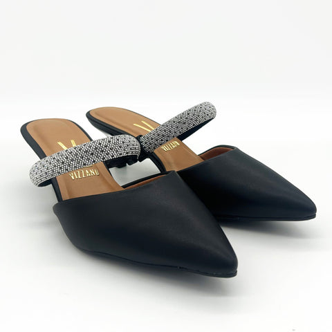 Mule Scarpin Vizzano 1122-886 Salto Baixo Bico Fino Preto