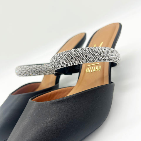 Mule Scarpin Vizzano 1122-886 Salto Baixo Bico Fino Preto