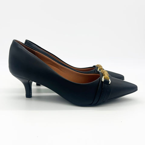 Scarpin Vizzano 1122-887 Salto Baixo Bico Fino Preto
