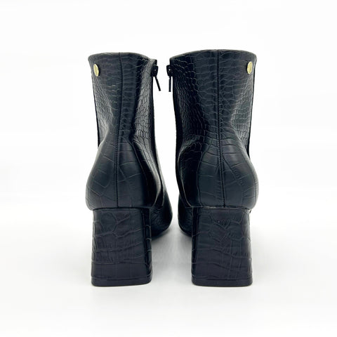 Bota Vizzano 3098-100 Salto Bloco Preto Croco
