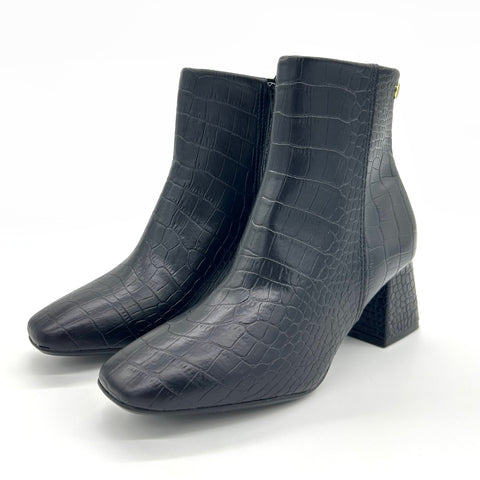 Bota Vizzano 3098-100 Salto Bloco Preto Croco