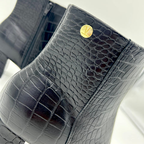 Bota Vizzano 3098-100 Salto Bloco Preto Croco