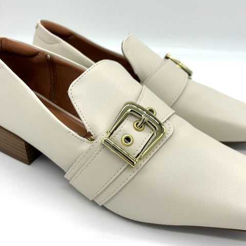 Mocassim Vizzano 1445-102 bico quadrado Branco Off White