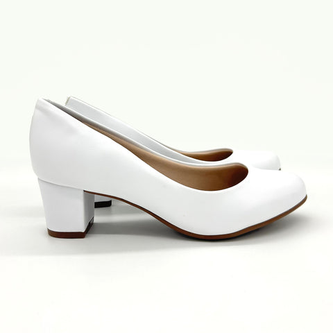 Scarpin Beira Rio 4777-409 Salto Bloco Branco
