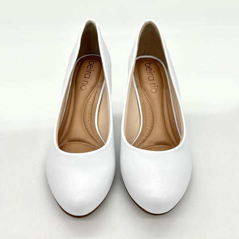 Scarpin Beira Rio 4777-409 Salto Bloco Branco