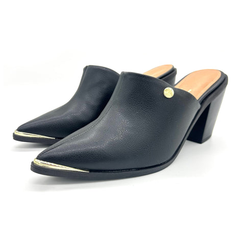 Mule Vizzano 1323-200 salto bloco bico fino Preto