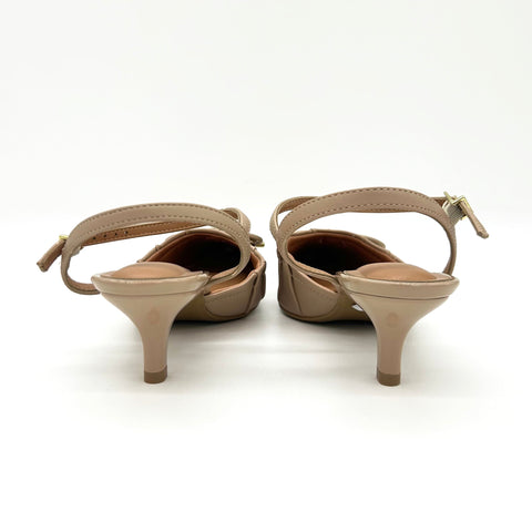 Scarpin Vizzano 1122-829 Salto Baixo Bico Fino com Laço Bege