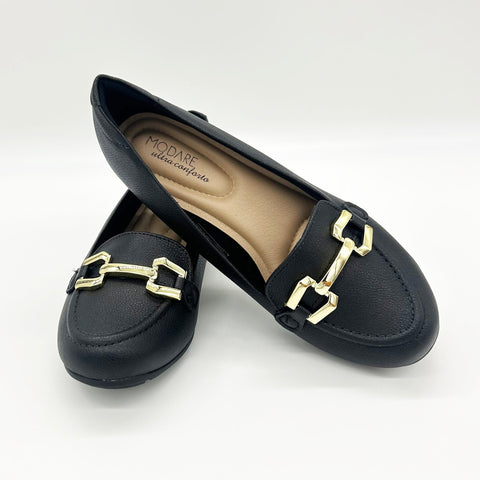 Mocassim Modare 7032-542 Salto Baixo Preto