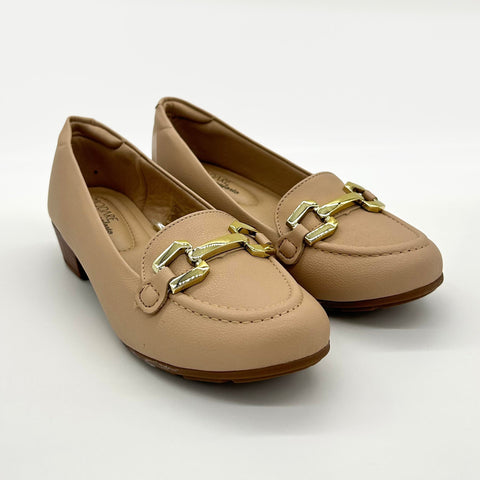 Mocassim Modare 7032-542 Salto Baixo Bege