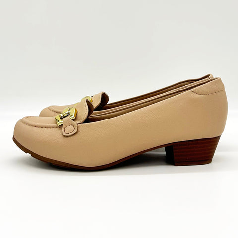 Mocassim Modare 7032-542 Salto Baixo Bege