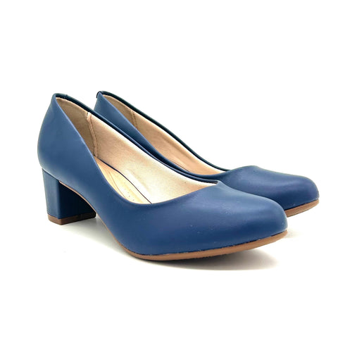 Scarpin Beira Rio 4777-409 Salto Baixo Napa Azul-marinho