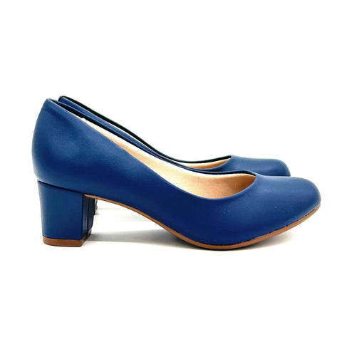 Scarpin Beira Rio 4777-409 Salto Baixo Napa Azul-marinho