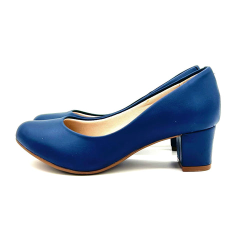 Scarpin Beira Rio 4777-409 Salto Baixo Napa Azul-marinho