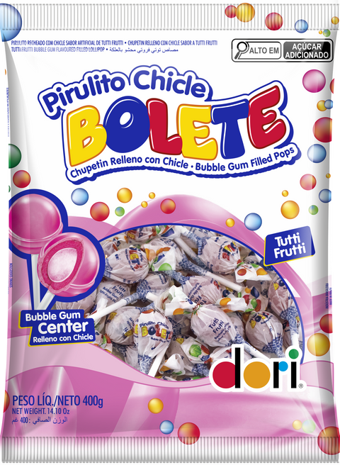 Pirulito Bolete Tutti Frutti Dori 400g