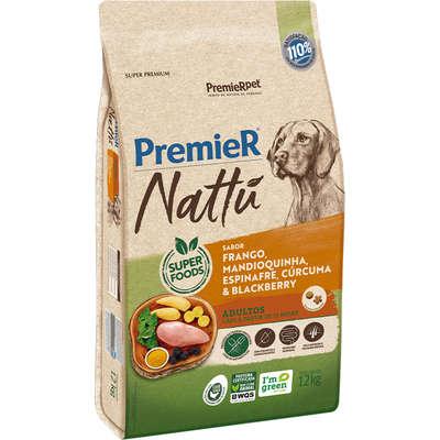 Ração Premier Nattu para Cães Adultos Sabor Mandioquinha 12kg