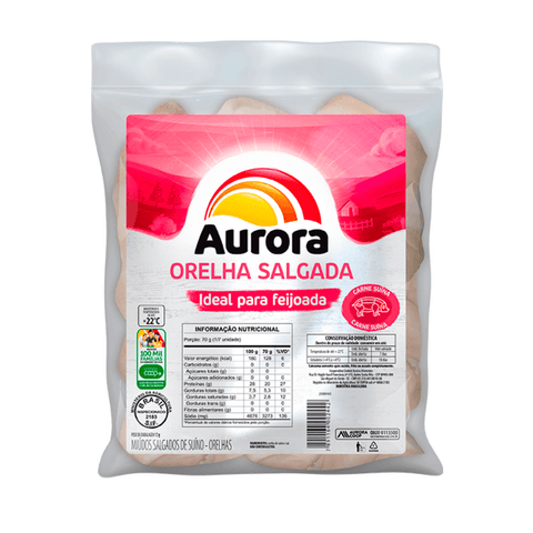Orelha Suína Salgada - Porcionada Aurora