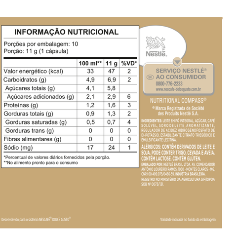 NESCAFÉ® DOLCE GUSTO Café Au Lait Vanilla - 10 Capsulas