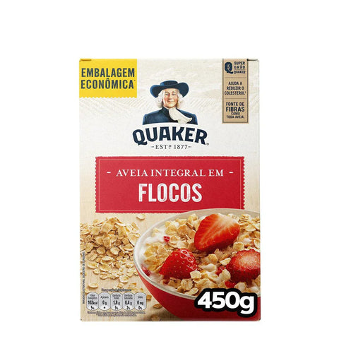 Quaker Aveia Em Flocos Regulares Caixa 450G Embalagem Econômica