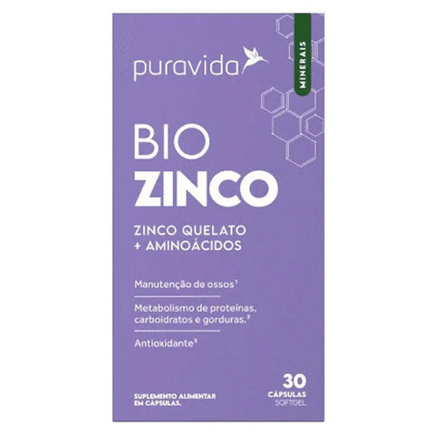 Bio Zinco Puravida 30 Caps - MEUBRASILONLINE