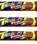 Biscoito Recheio Chocolate Trakinas 3 X 126g - MEUBRASILONLINE