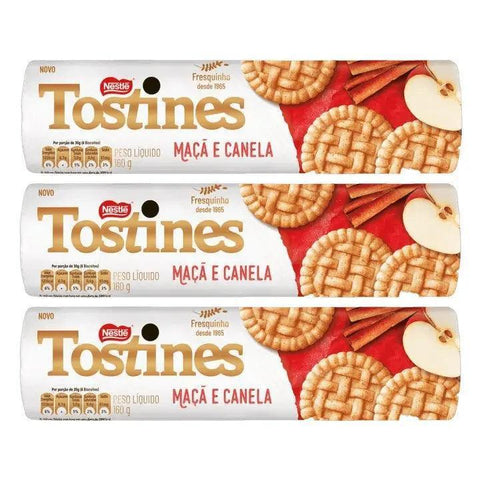 Biscoito Tostines Maçã E Canela Nestlé 3X160g - MEUBRASILONLINE