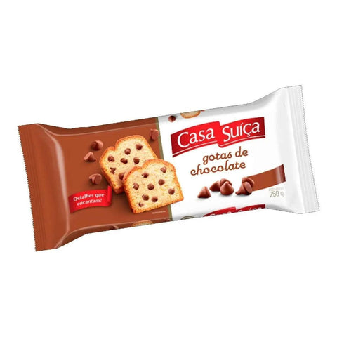 Bolo com Gotas de Chocolate Tradicional Casa Suica 250g - MEUBRASILONLINE