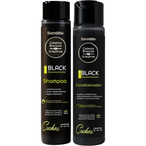 Bambbu Black Kit Shampoo + Condicionador Desamarelador - Cachos 300ml