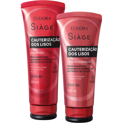 Eudora Kit Siàge Cauterização dos Lisos: Shampoo 250ml + Condicionador 200ml