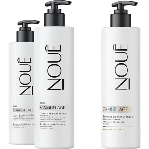 Nouê Kit 2x Tonalizante Camuflage Pérola 140ml + Shampoo Cabelos Brancos