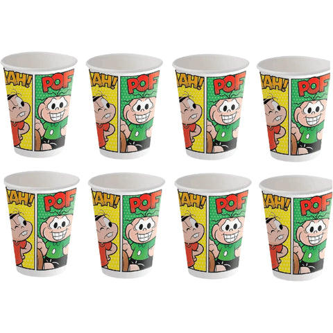 Copo Papel 200ml Turma Da Mônica 8 copos
