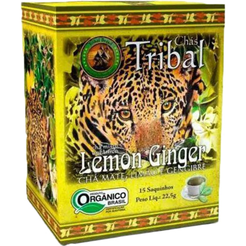 Tribal Chá Orgânico de Erva Mate, Limão e Gengibre 22,5g