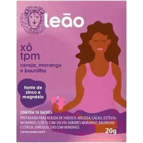 Matte Leão Chá Xo TPM Cereja, Morango e Baunilha Leão 20g