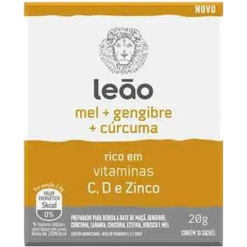 Matte Leão Chá Vitaminico Mel, Gengibre e Cúrcuma Leão 20g