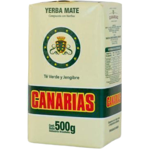 Canarias Erva Mate Chá Verde e Gengibre 500g