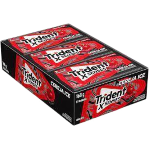 Trident Chiclete Xsenses sabor cereja sem açucar caixa 168g