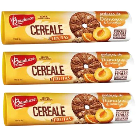 Bauducco Biscoito Cereale Laranja e Damasco 3X147g