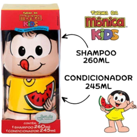 Kit Shampoo 260ml e Condicionador 245ml Cia. da Natureza Boneco Magali