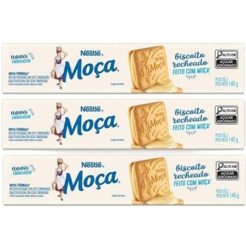 Nestlé Biscoito Moça Recheio Leite Condensado 3x140g