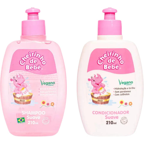 Cheirinho de Bebê Kit Rosa 210ml (Shampoo+Condicionador)