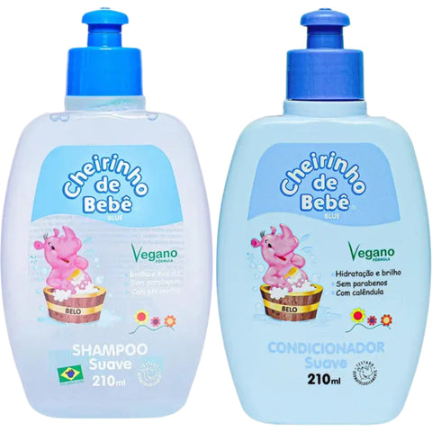 Cheirinho de Bebê Kit Azul 210ml (Shampoo+Condicionador)